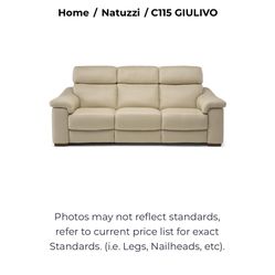 Real Leather Natuzzi Couch For Sale