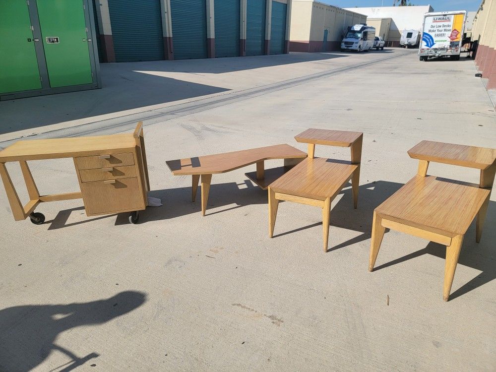 Mid Century Oak Modern Home Furniture Set Vintage Living Roomm