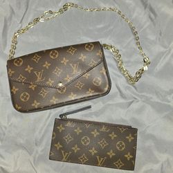 Authentic Louis Vuitton Bag, Chain and Matching Pouch