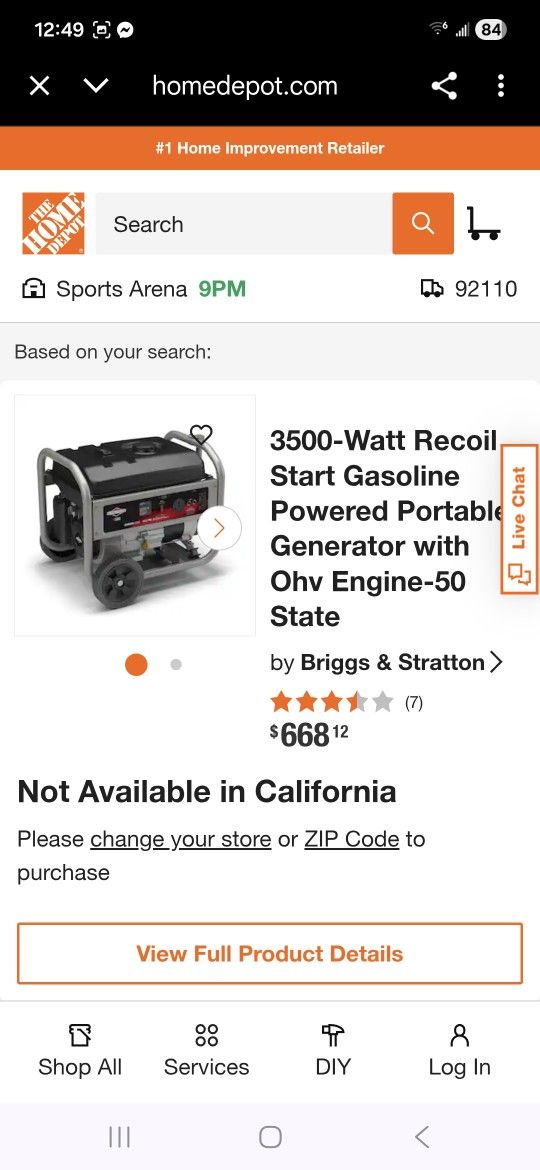 Briggs Stratton Generator Like New 3500W