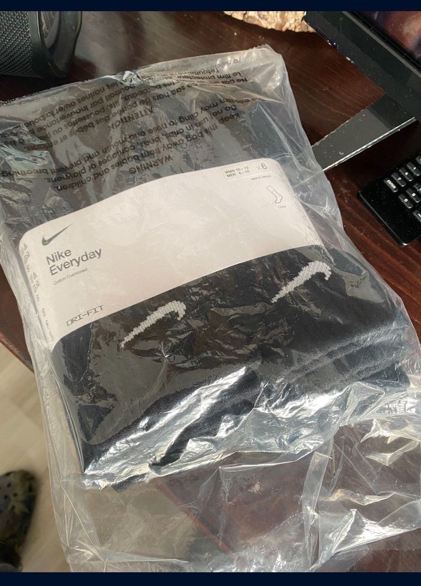 Nike Everyday Training Crew Socks Black 6 Pack