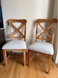 Set of 2 Cross-Back Dining Chairs