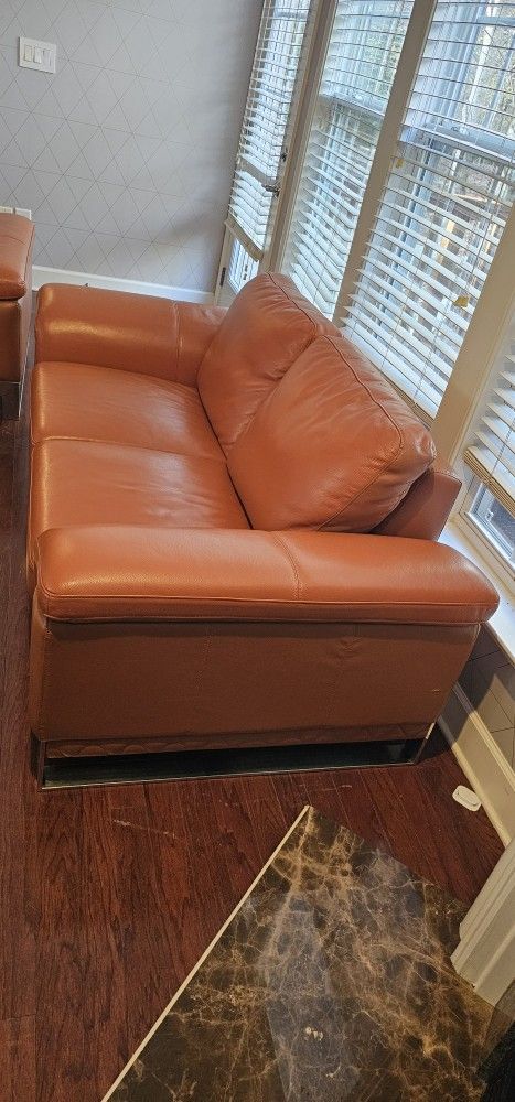 Top Grain Italian Leather Loveseat