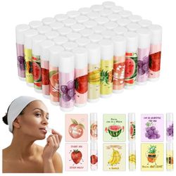 60 Pcs Funny Words Fruit Lip Balm Bulk Christmas Winter Gift Lip Care Products Moisturizing Lip Balm Natural Ingredients Dry Chapped for Coworkers Wom