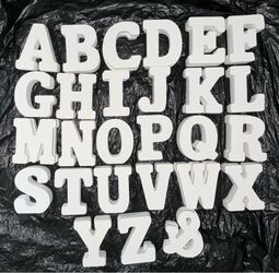 3 Inch 54 Pieces White Wood Letters Table Standing Alphabet Letters for Crafts