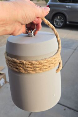 New Concrete Pendant Lamp, Modern Hemp Rope Hanging Light