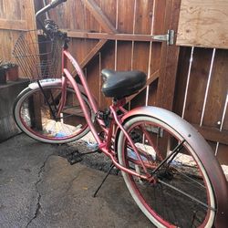 Pink Beach Cruiser Bicycle 3G 