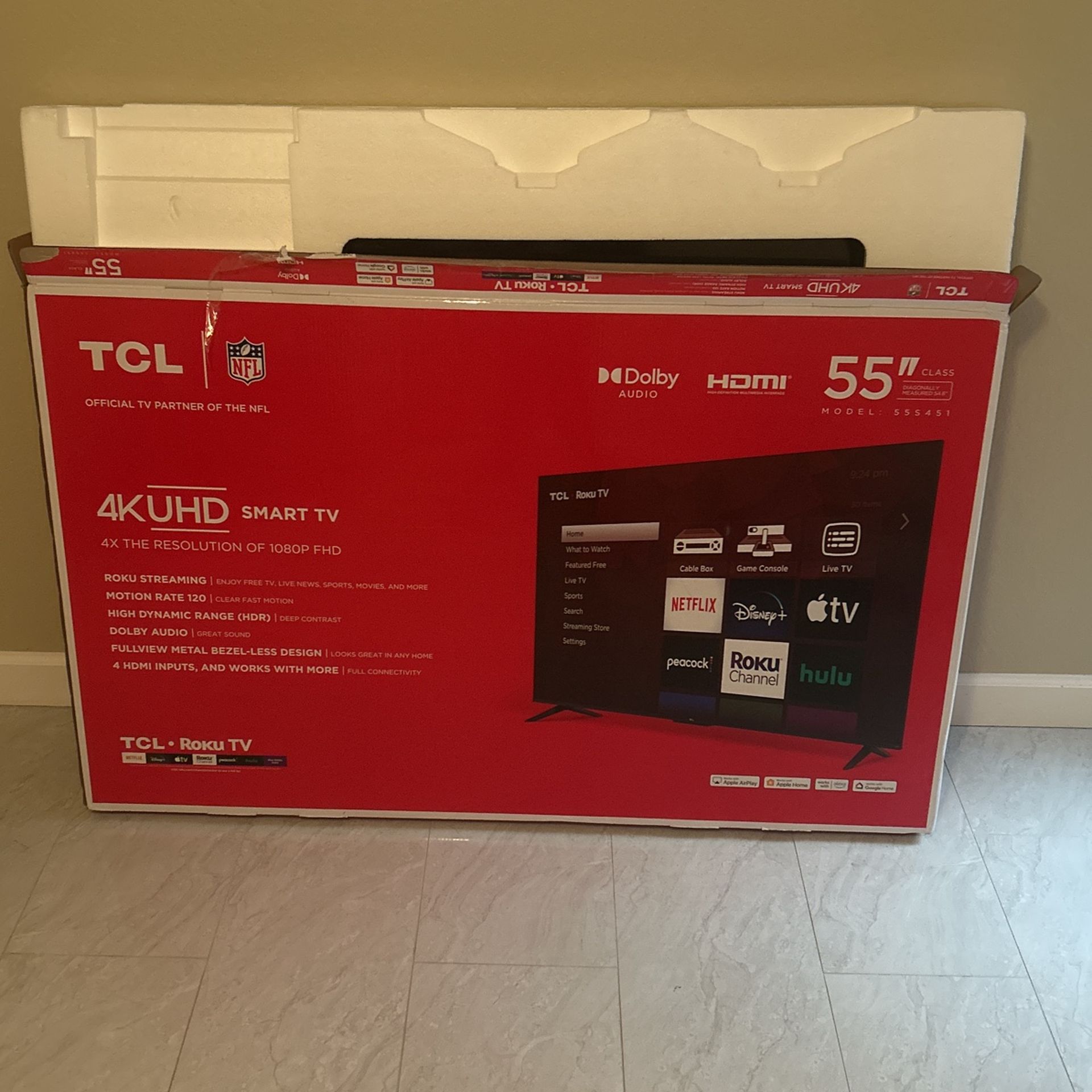 55” Tvl Roku Tv With Warranty