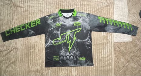 Honda x JT Racing Long Sleeve Jersey Green Black Skull Smoke Sz M New