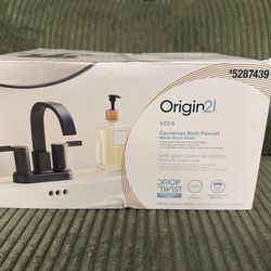 Origin 21 Veda 4" Centerset Bath Faucet Matte Black Finish #(contact info removed) Unused