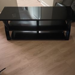 Black TV Stand Good Condition  Pick Up Only