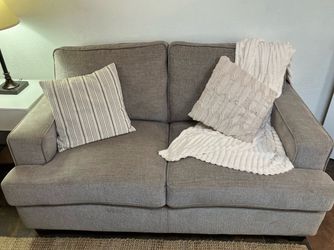 Grey Loveseat -Super Comfy-great condition-living room office bedroom