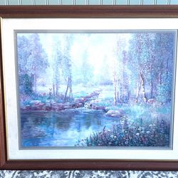 Approximately 31”Long 26”wide Framed Art