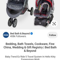 Baby Trend EZ Ride 5 Travel System in Hello Kitty Expressions