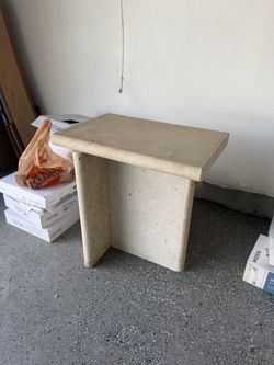 Travertine Side Table