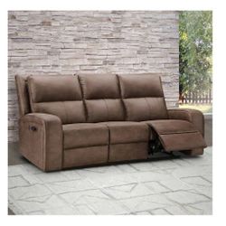 Fabric Sofa And Loveseat With Manual Recliners 