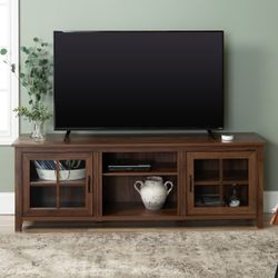 New Rustic Oak 70” TV Media Entertainment Center Console