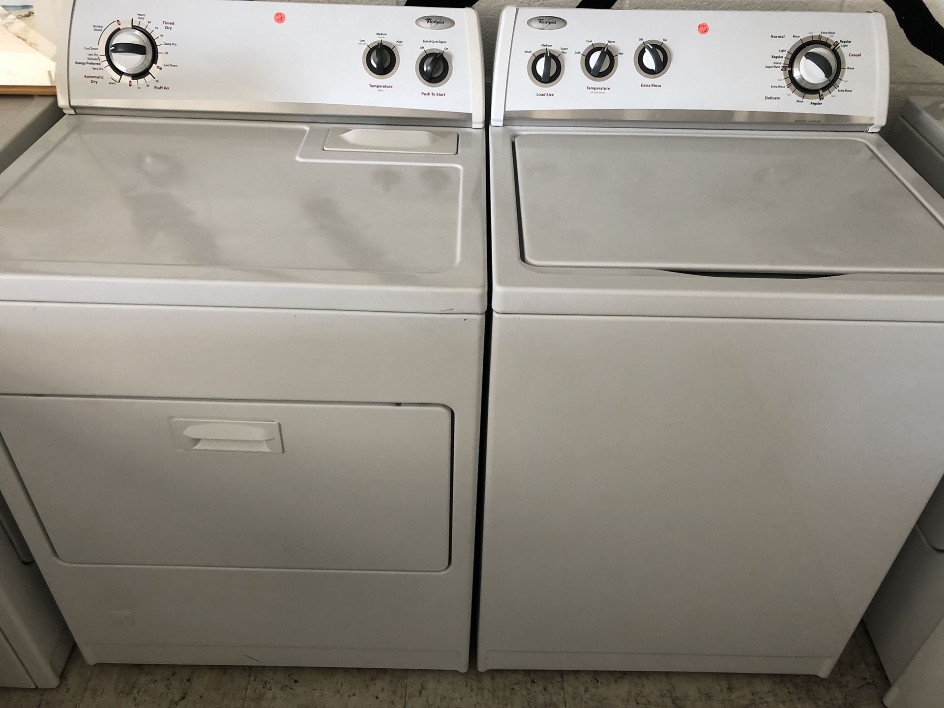 Whirlpool washer and electric dryer set