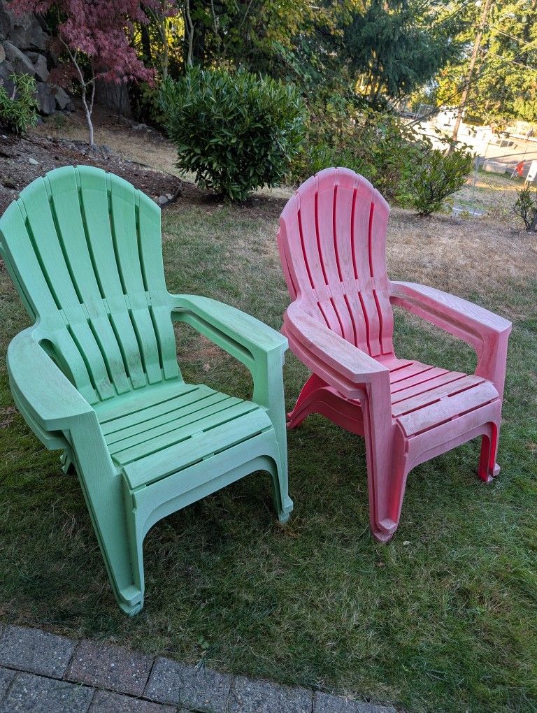 Plastic Adirondack Chairs - Set Of 4
