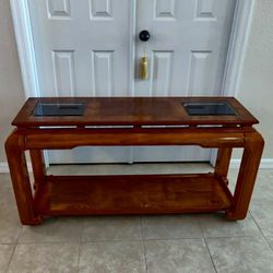 Vintage Schnadig Chinoiserie Ming Style With Chow Legs Console Sofa Table  MCM