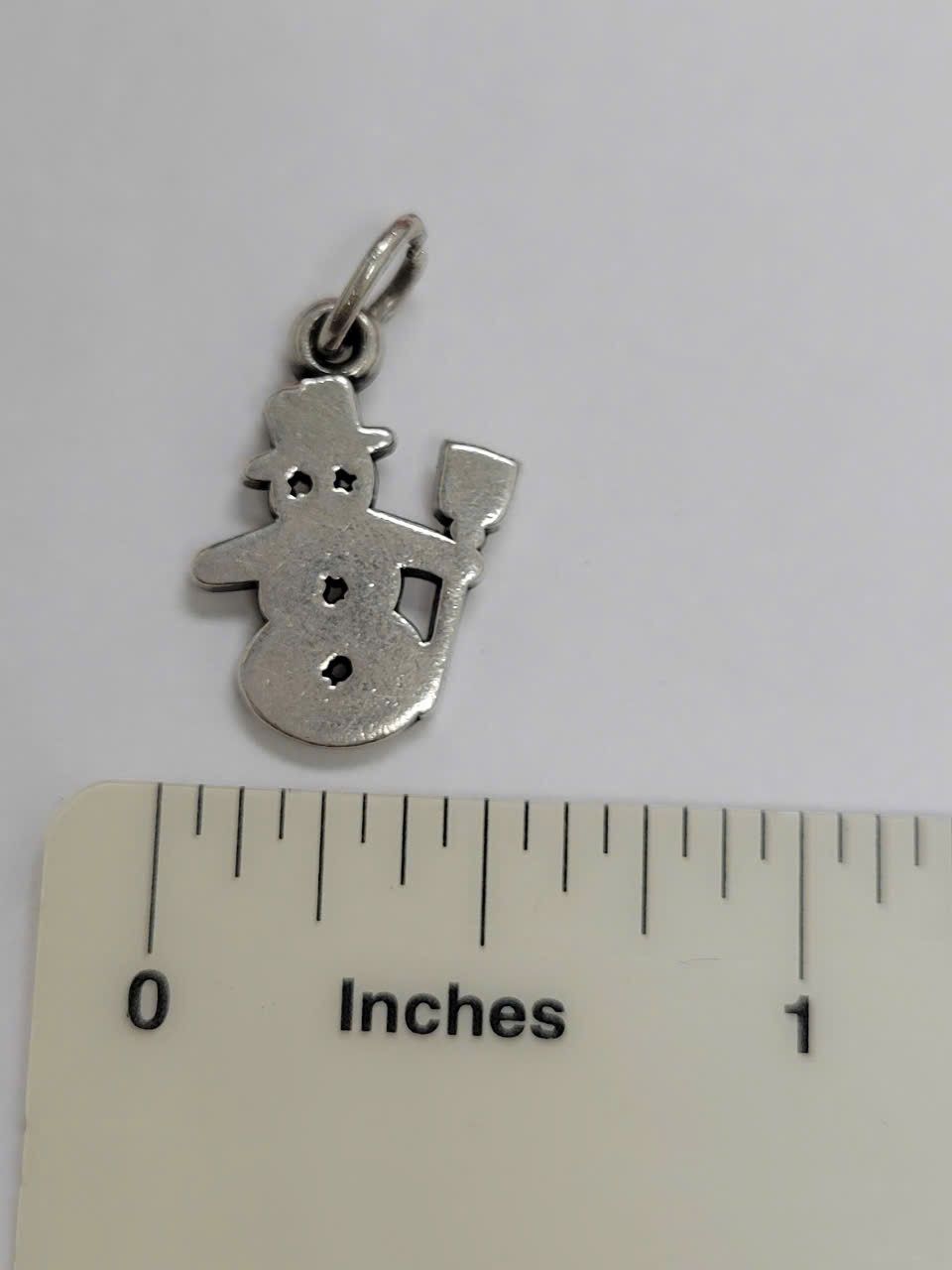 James Avery Retired Flat Snowman Charm Pendant Sterling Silver 925 Christmas