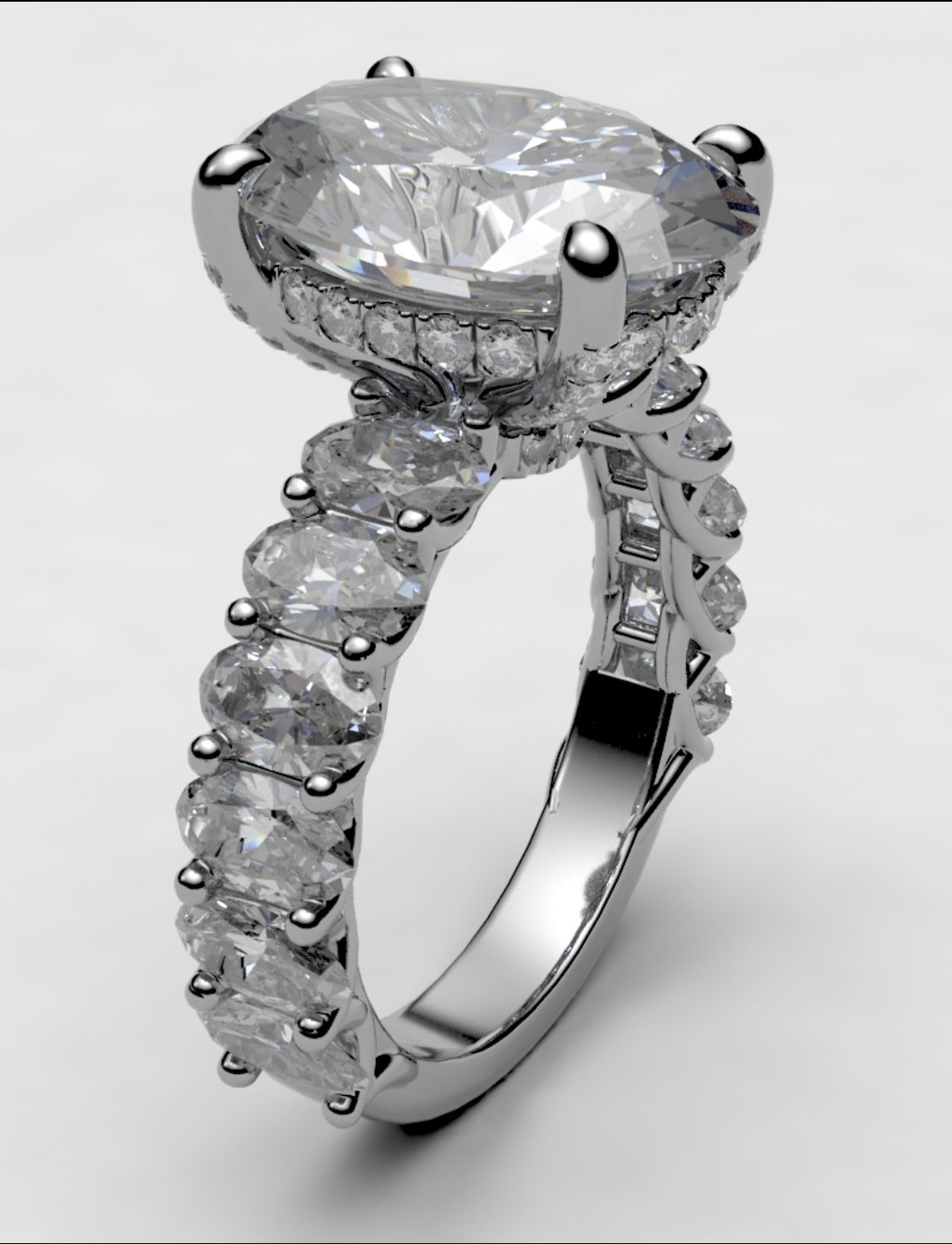 5.79 Carat Oval Engagement Ring w/ Platinum 2.5 Carat Diamond Band - Priced for a quick sale!