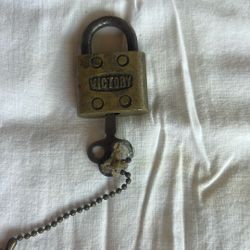 Antique Victory Padlock With Key