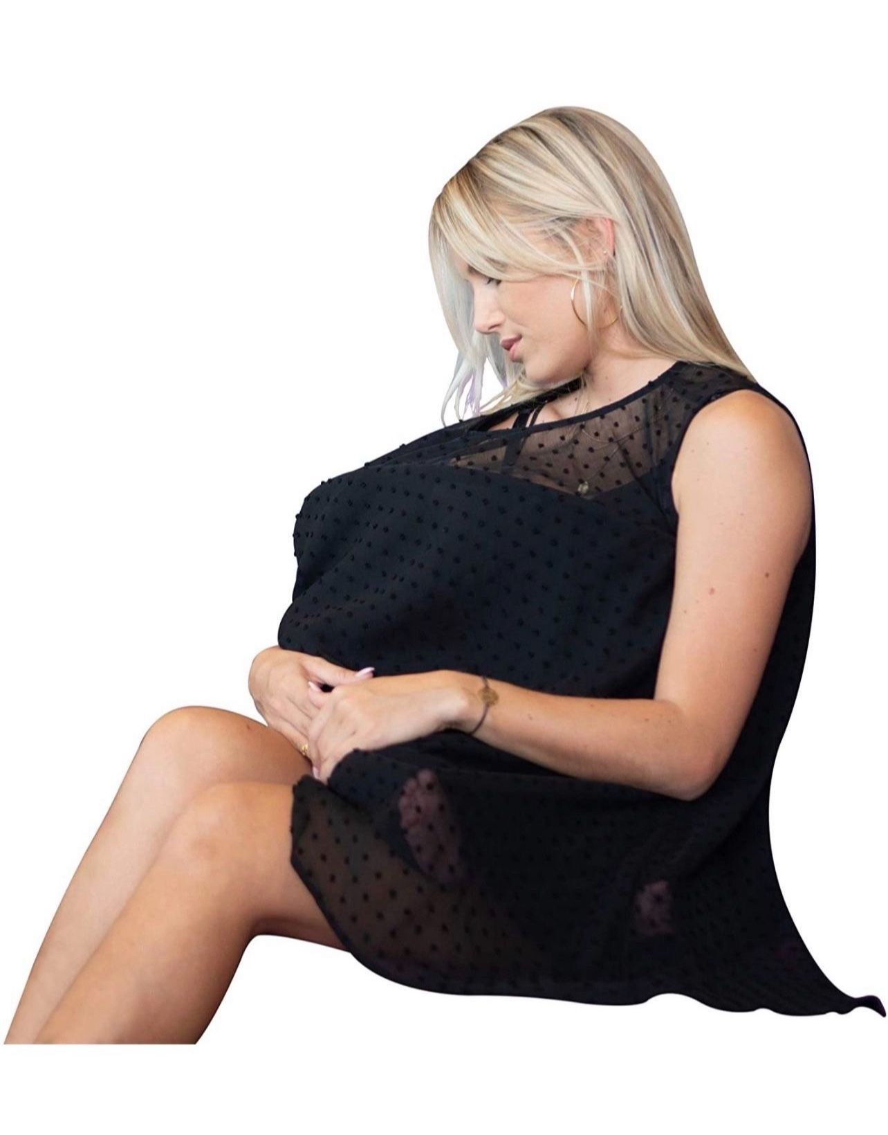 Brandnew EMMA MOE Premium Nursing Cover - Fashion and Trendy Breastfeeding Cover with Unique and Original Design - Black Evening