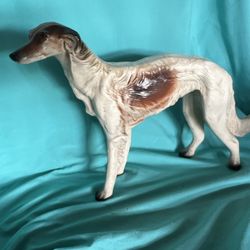 CHALK WARE VINTAGE PERFECT STATUE BORZO DOG  MINT WOLFHOUND