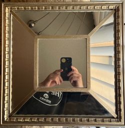 5 Sets Decorative Hanging Art Wall Mirror for Living-Dining Room, Bedroom, Bathroom, Home Decor (Gold)