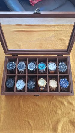 Assorted fashion watches and case