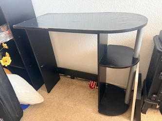 Small Desk and Rolling Office Chair