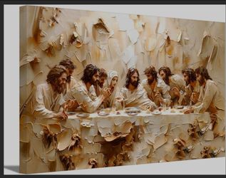 Jesus Last Supper Canvas Wall Art Canvas Wrapping 24x16in