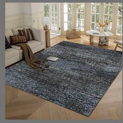 RUGSURE Washable Area Rug - 1/6 Thick - Stain & Water Resistant Non-Slip - Resistant Rug For Living