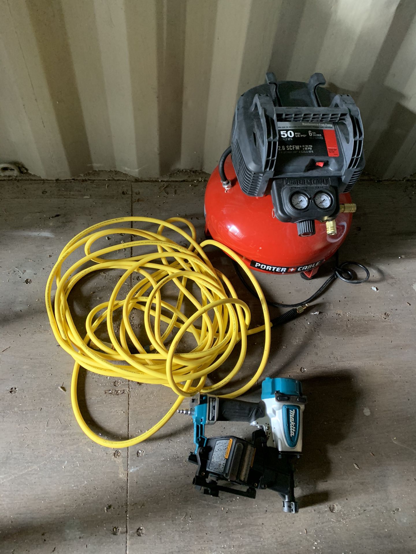 Makita Roofing gun and compressor