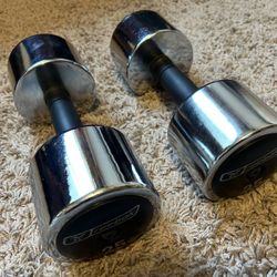 Pair Of 25lb Chrome Reebok Dumbbells