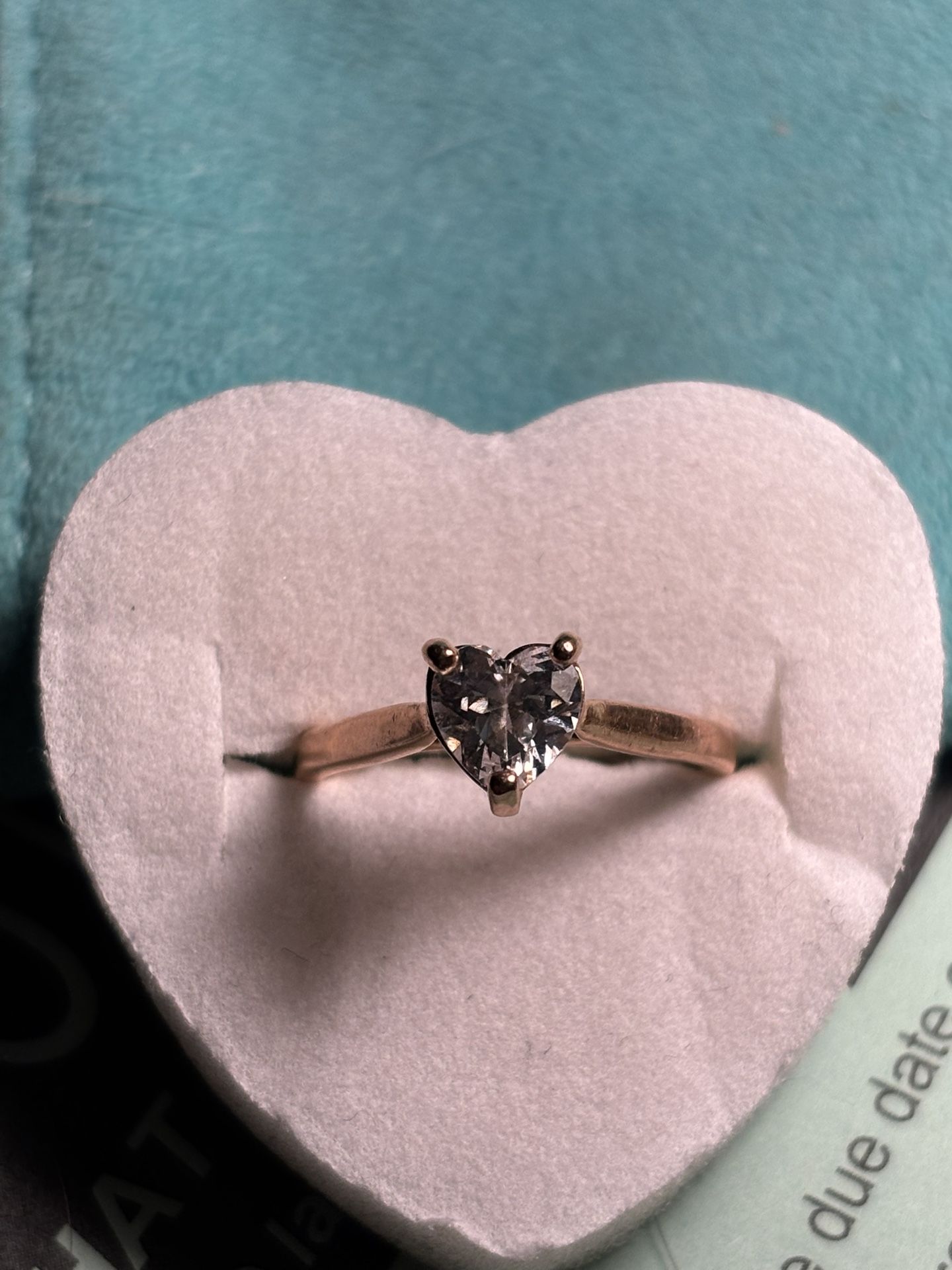 14kt Rose Gold Heart Shaped Diamond Ring