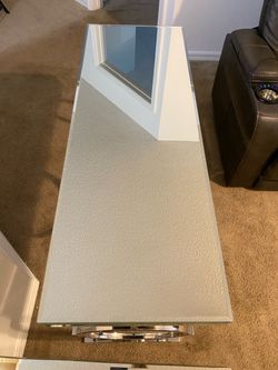 Glass Top Coffee Table with Chrome Legs