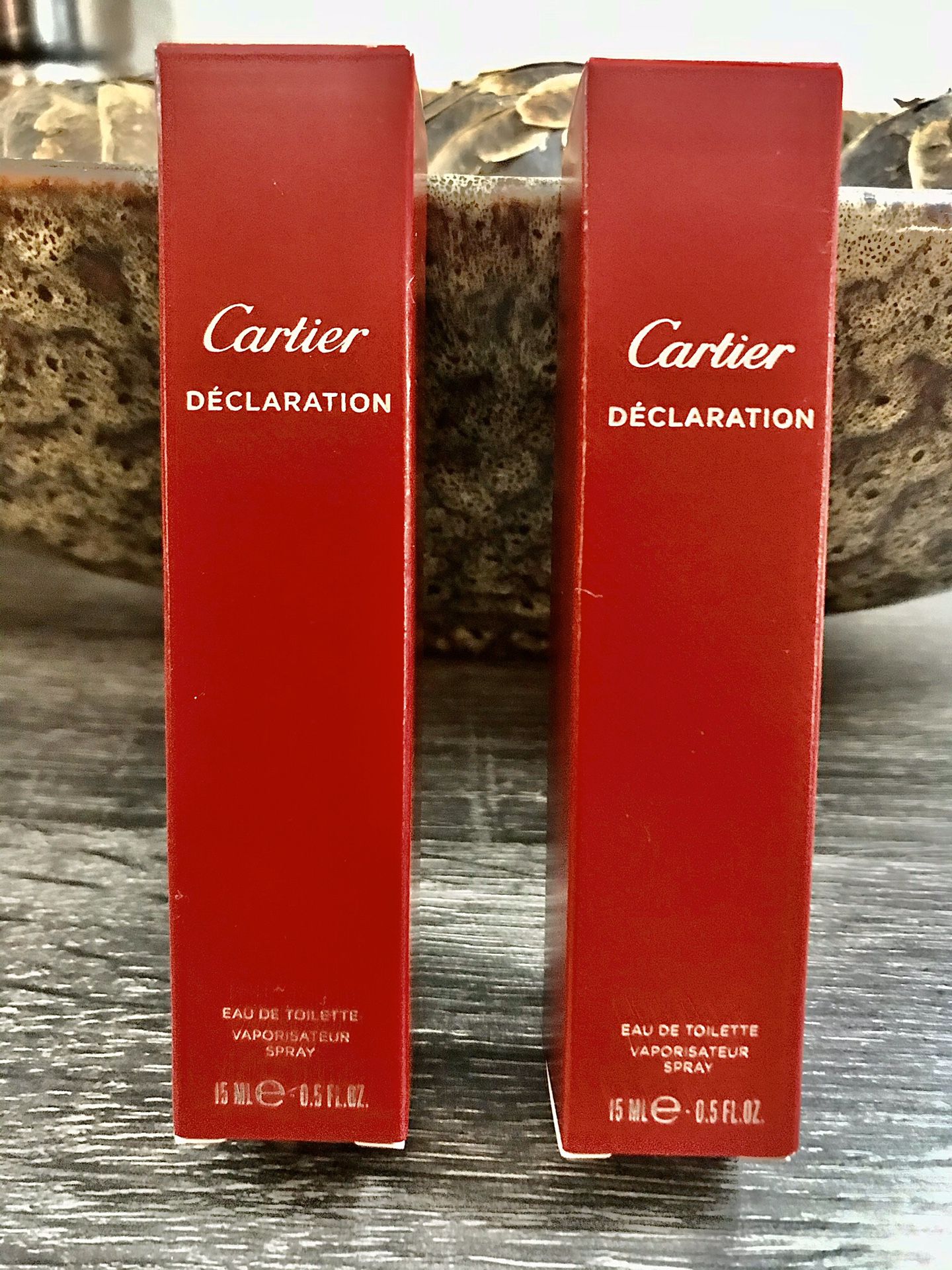 (2) Cartier Declaration Eau De Toilette gift set Each bottle is 15ml 0.5FL OZ Valentines Day Special!!!!!! A Total of 30 ml at a great price Authenti