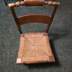 Vintage Hitchcock-Style Rush Seat Chair