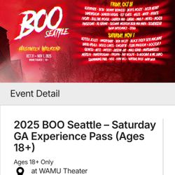 Boo Day 2 Ticket (two available)