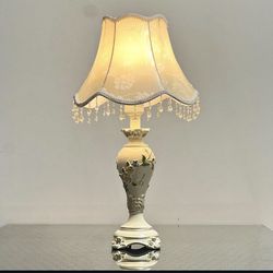 Bedside Table Lamp Vintage Lamp White