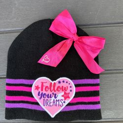 JoJo Siwa Girls Knit Hat Bow Beanie Nickelodeon Winter