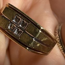 Men’s 10k Gold Diamond Ring Size 10