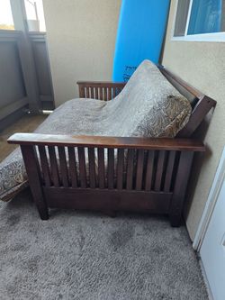 Solid Wood Full-Size Futon Sofa Bed