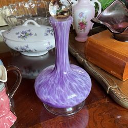 Vintage Glass Decanter Colored Purple