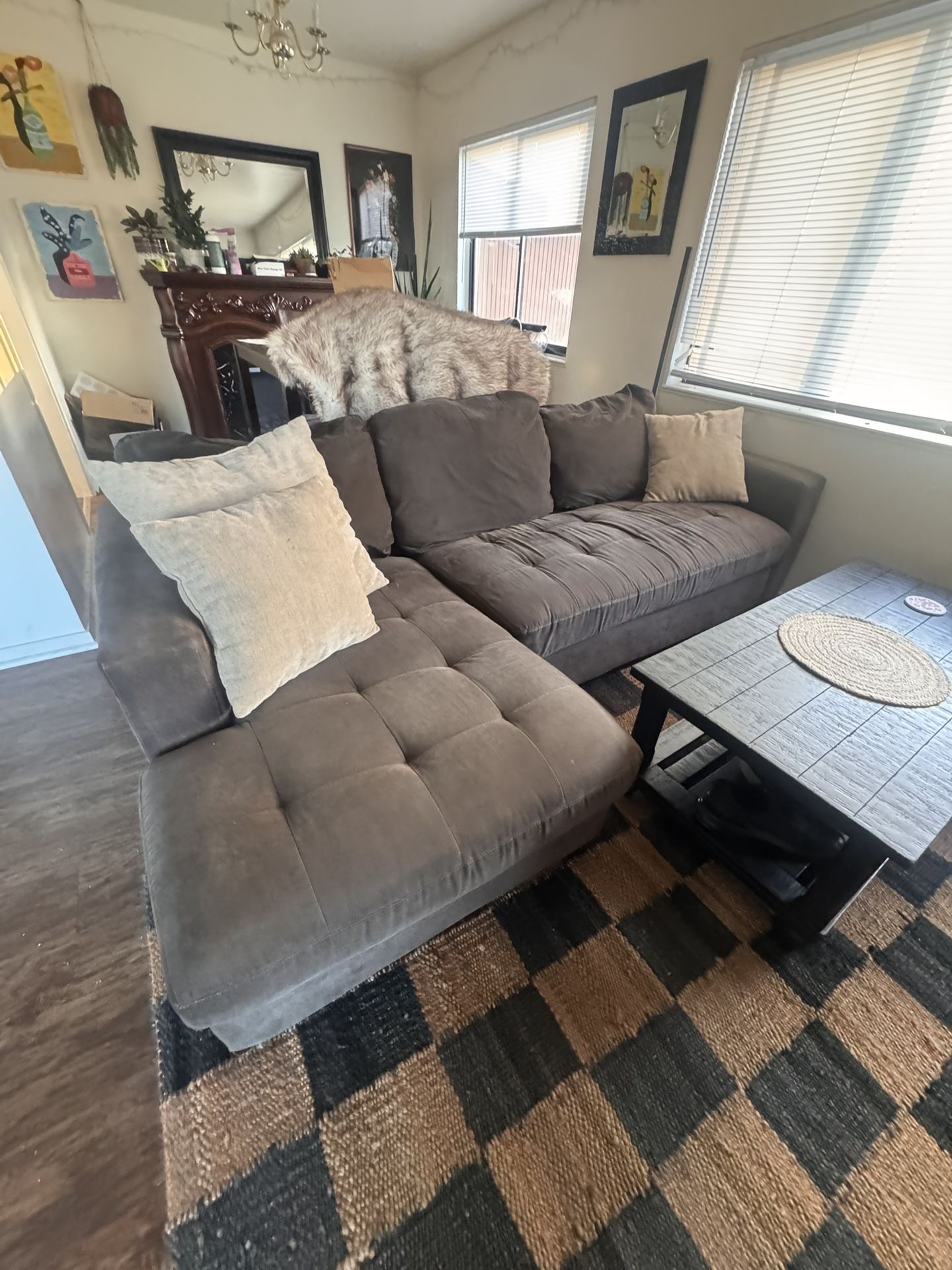 Couch Sofa Brownish Grey