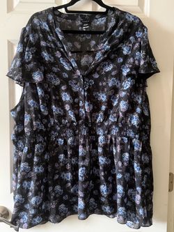 Torrid 5 Floral Smocked Waist Blouse