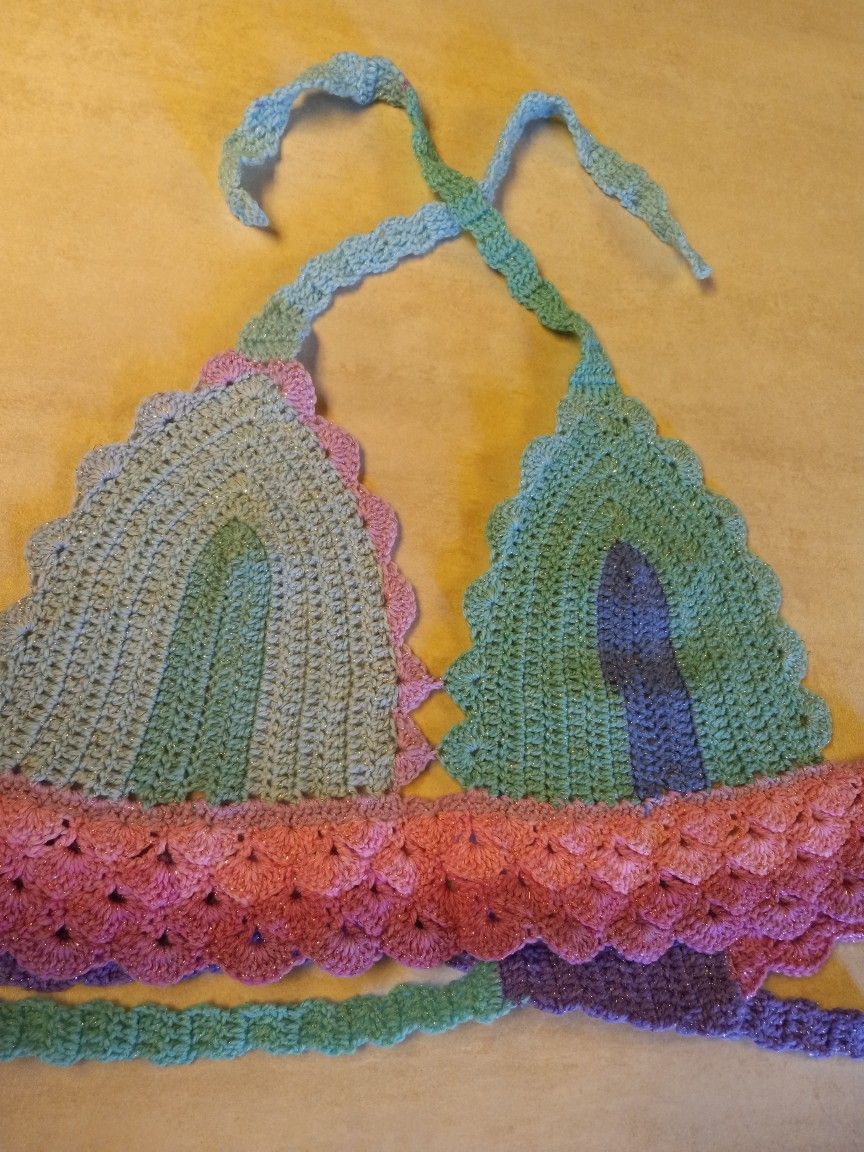 Crochet Flower Bikini Top