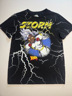 Marvel X-Men 97 Storm T Shirt Medium Black All Over Print Graphic Tee